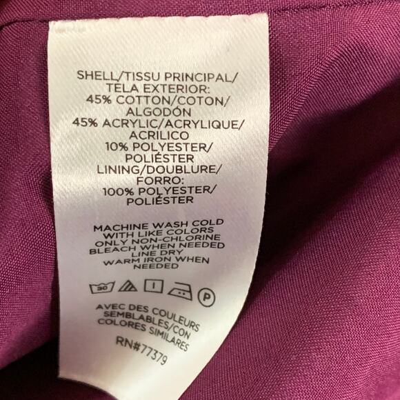 Ann Taylor Size 12 Tweed Double Breasted Blazer Jacket Coat Raspberry Plum Warm - Picture 11 of 11